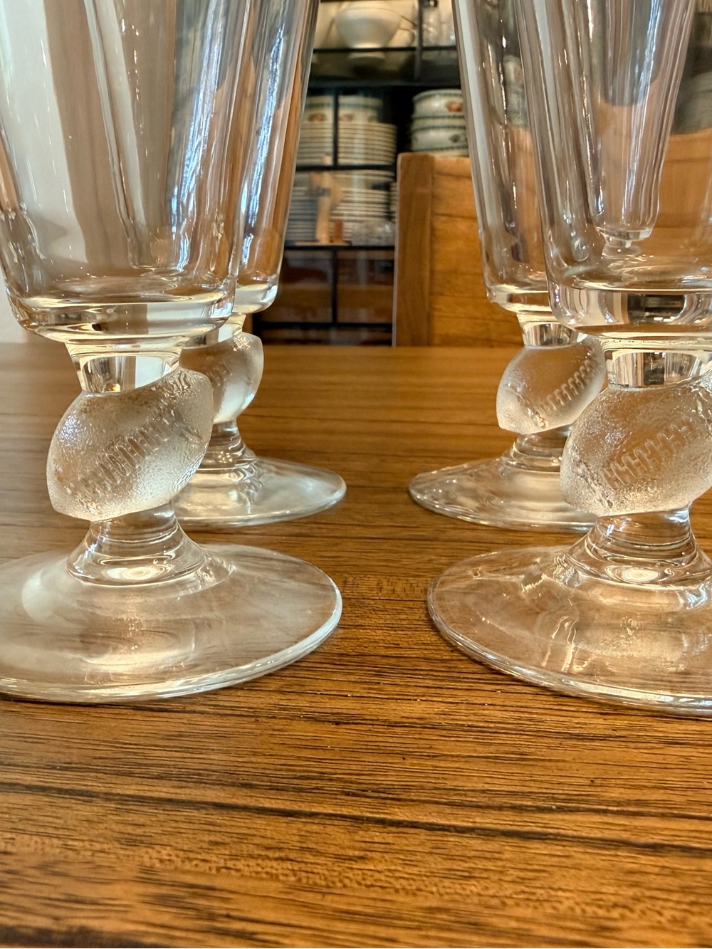 Set of 4 Football Stem Pilsner Beer Glasses